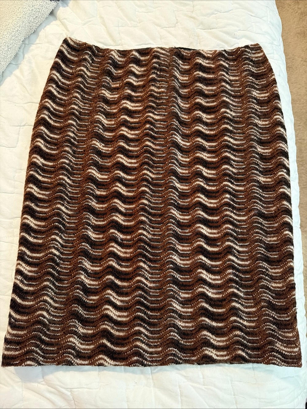 Vintage Missoni Wave Pattern Knit Wool Pencil Skirt